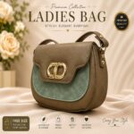 Stylish Women's Brown & Sage Green Shoulder Bag - Image 2