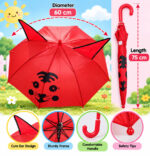 Kids Red Cartoon Face Umbrella with Cute Ears – 60 cm Diameter - Image 2